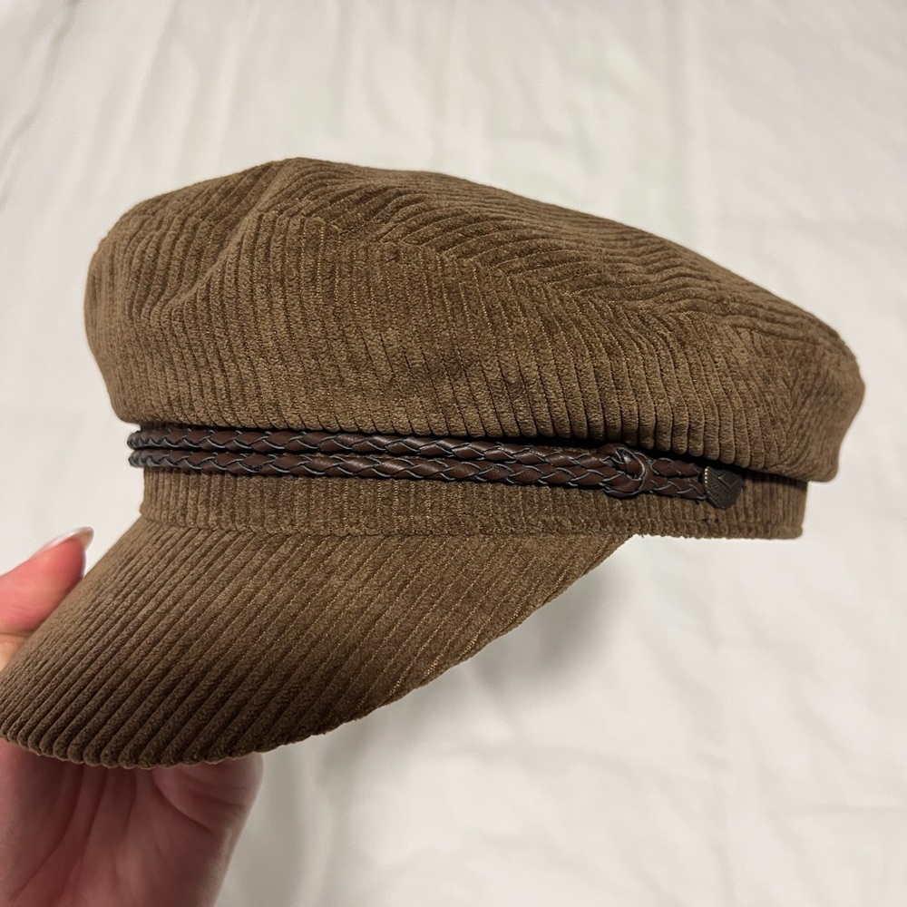 Brixton Tan Corduroy Hat with Braided Band